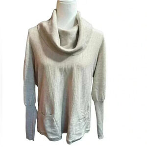 Logix Pockets Cowl Neck Wool Sweater size Small
